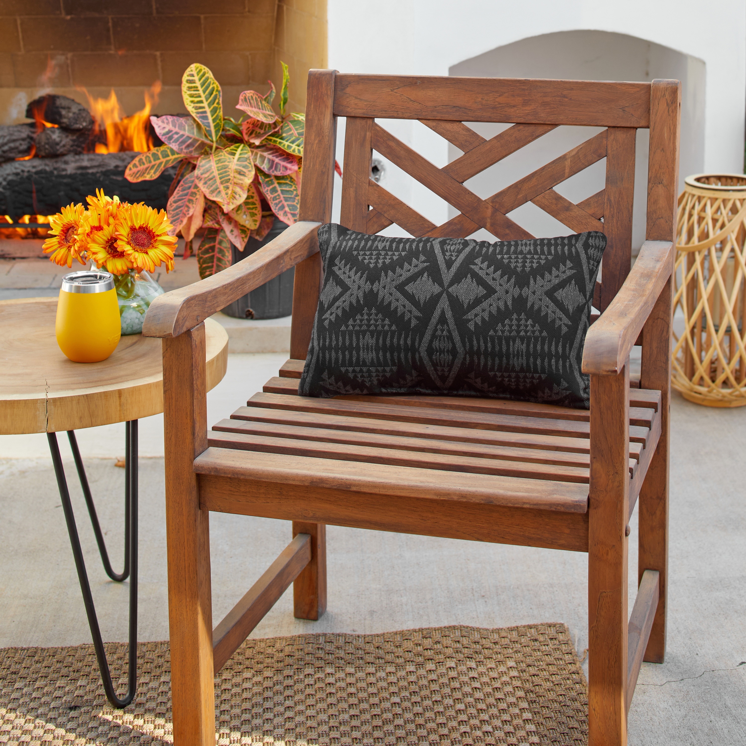 Sunbrella Pendleton Diamond Printed Indoor/Outdoor 12x18 Knife Edge Pillow (Single) - 12 in H x 18 in W x 6 in D