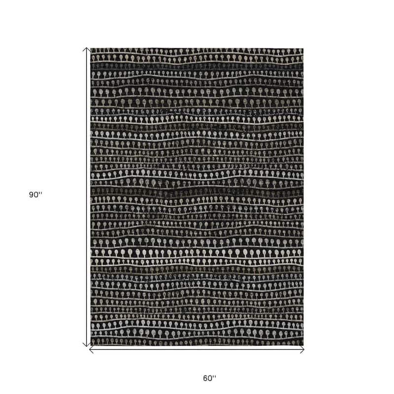 HomeRoots Striped Transitional Rectangle Outdoor Rug