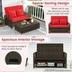 preview thumbnail 16 of 18, Gymax Patio Rattan Daybed Wicker Loveseat Sofa w/ Multifunctional