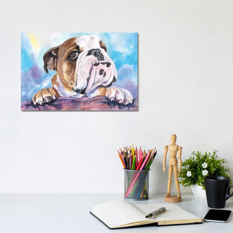 iCanvas "English Bulldog V" by George Dyachenko Canvas Print - 8x12x0.75