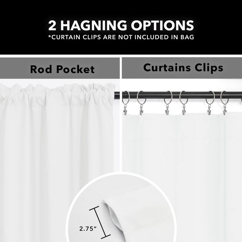 Deconovo 2-Pack Thermal Room Darkening Rod Pocket Curtains