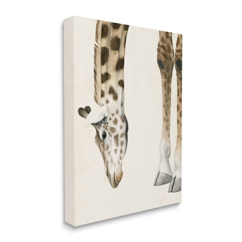 Stupell Giraffe Grazing Safari Animal Hoof Detail Canvas Wall Art