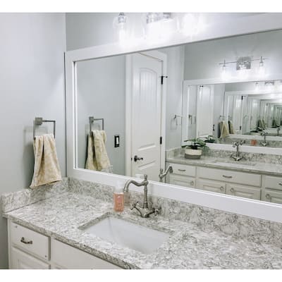 Pendleton Rustic White Framed Vanity Mirror