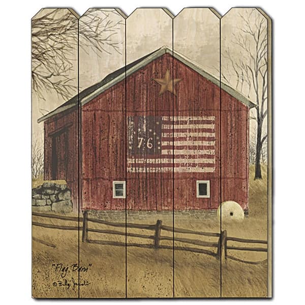 slide 1 of 1, Flag Barn 1 Unframed Print Wall Art