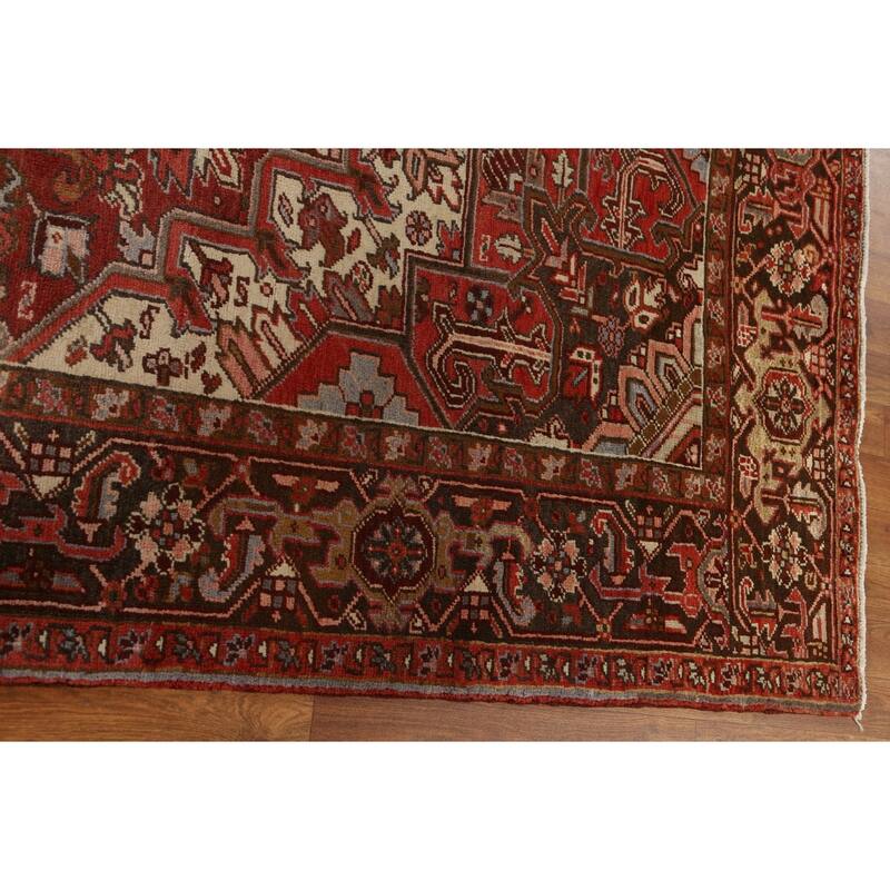 Vintage Traditional Geometric Persian Heriz Area Rug Wool Hand-knotted - 8'9" x 10'11"