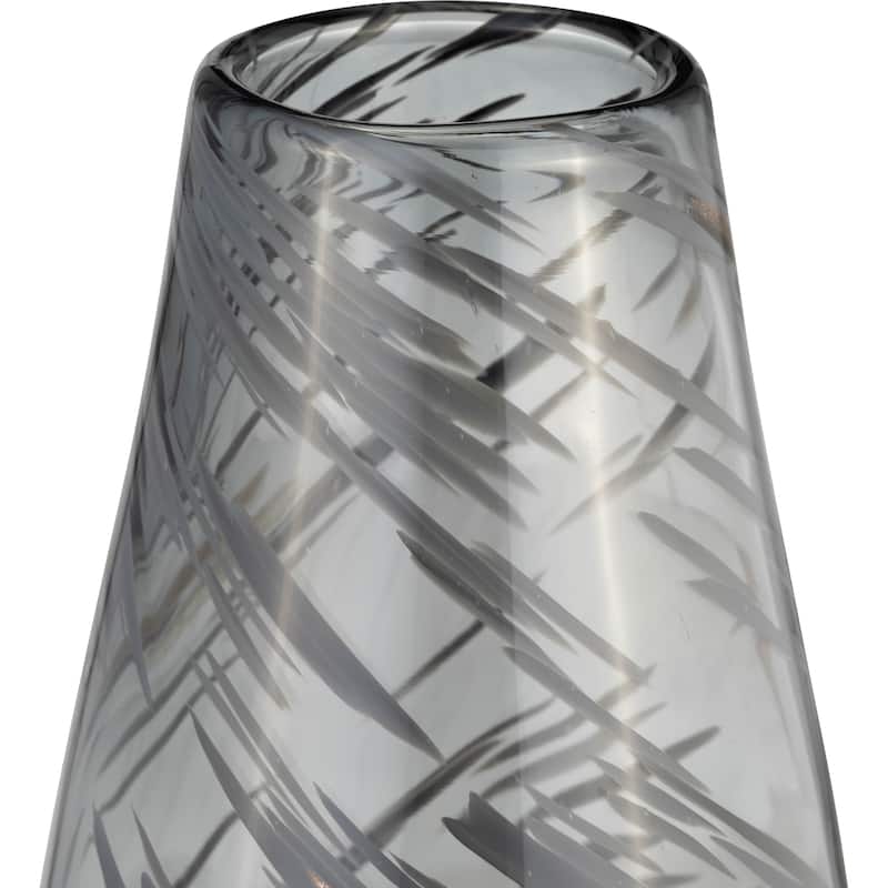 Sagebrook Home Elegant Black Swirl Modern Glass Vase