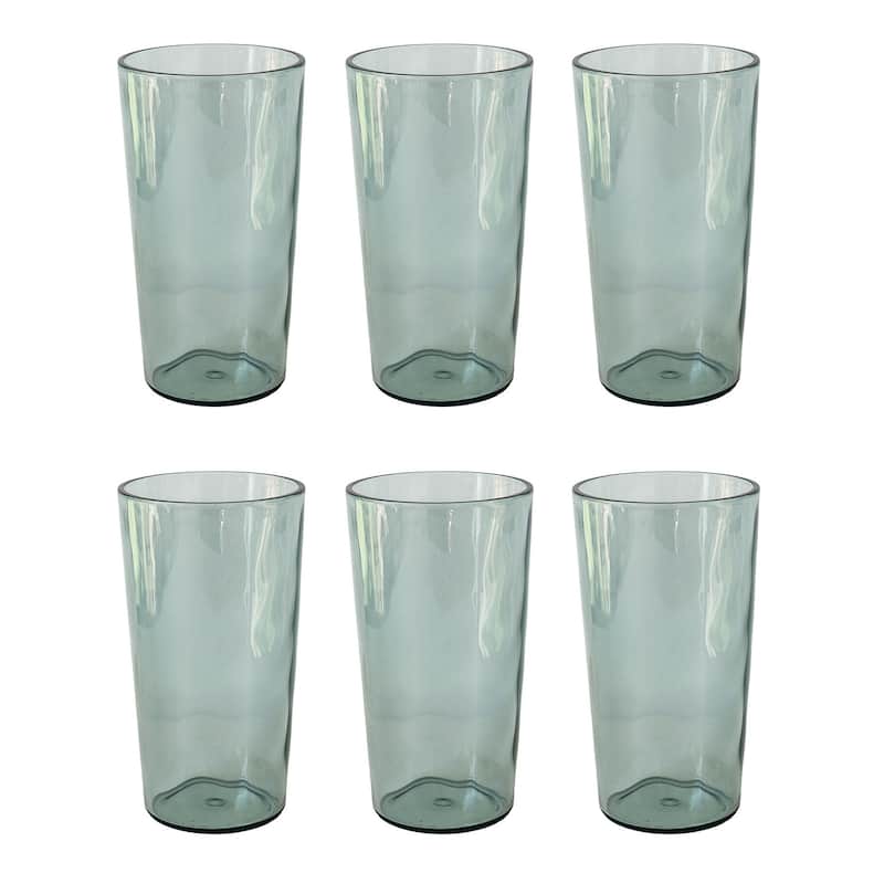 Abode Homewares Rustic Acrylic Drinking Glass - 23 oz - Set of 6 - Green