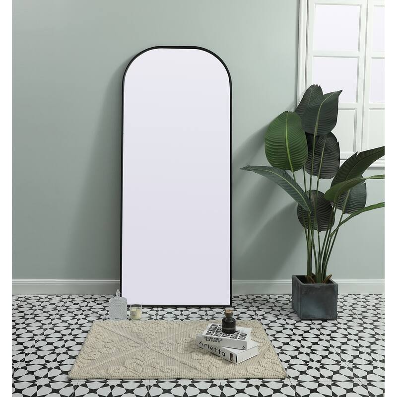 Indigo Home Metal Frame Arch Full Length Mirror 28x66 Inch
