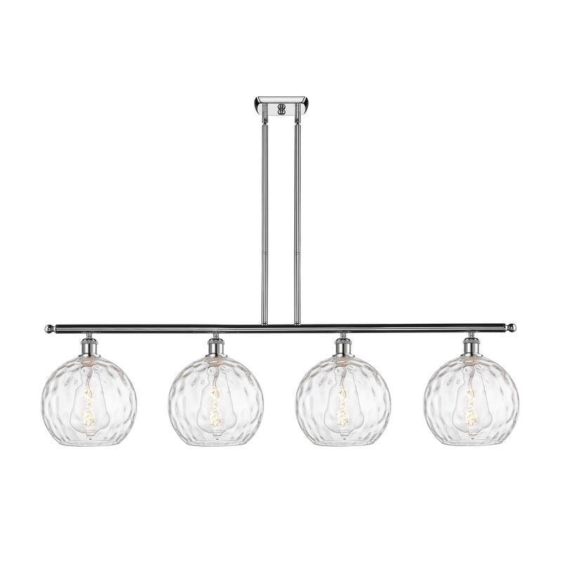 Innovations Lighting Athens Water Glass - 4 Light 48" Island Light - Clear Water Glass/Polished Chrome