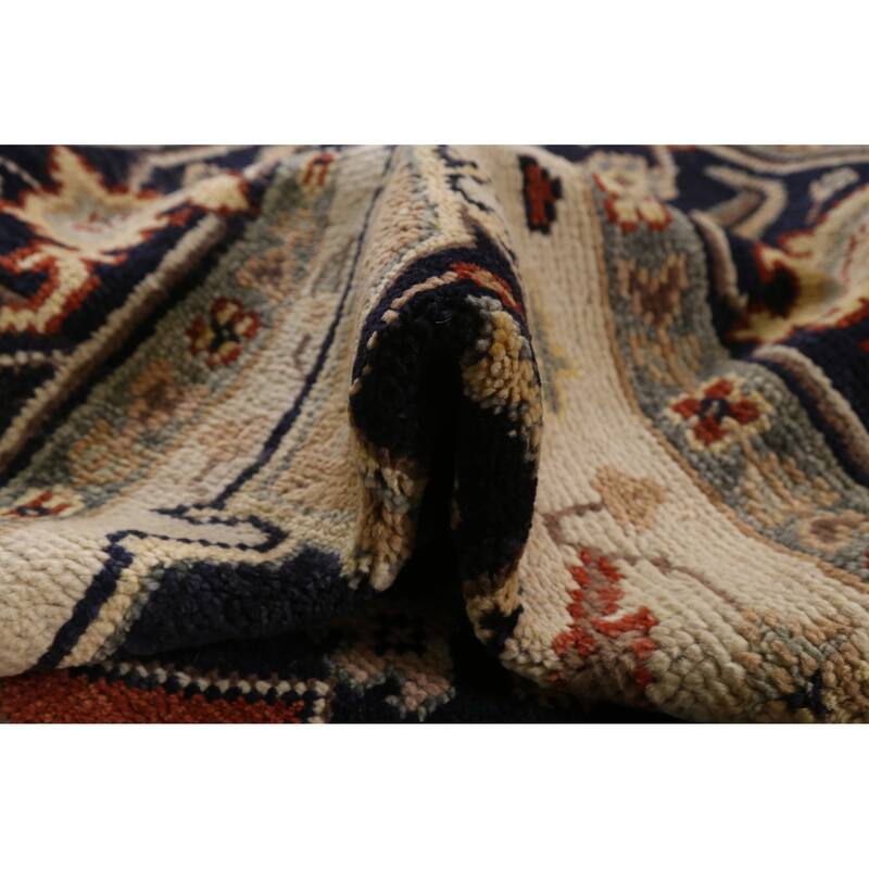 Orange Oushak Indian Area Rug Handmade Wool Carpet - 7'9" x 10'4"