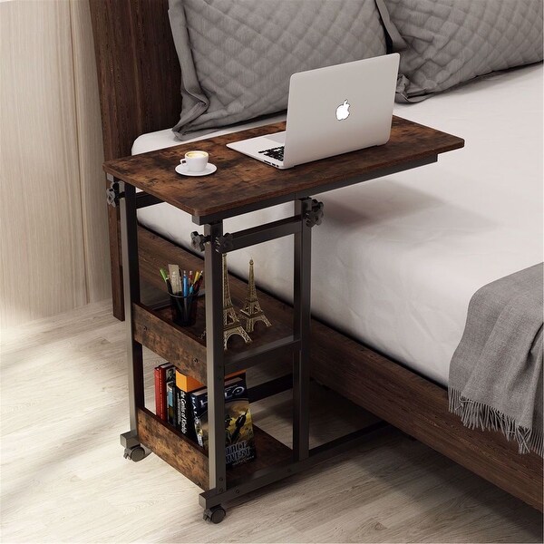 Movable outlet bedside table