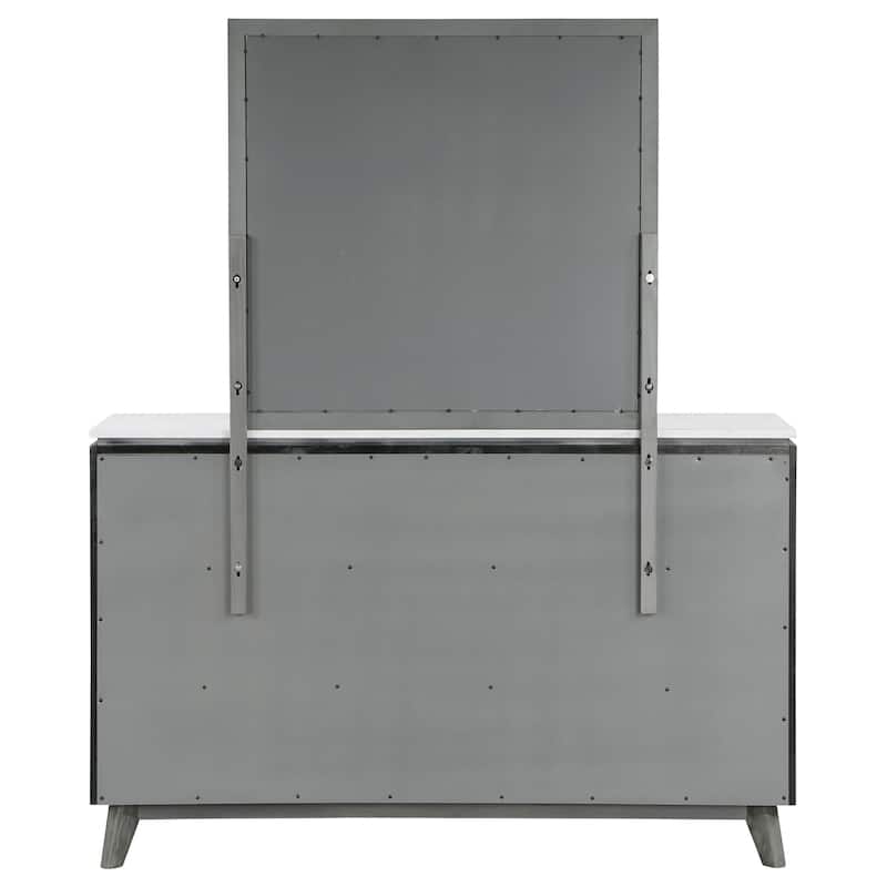 Nathan Mid-Century Modern Wood 6-drawer Dresser Grey