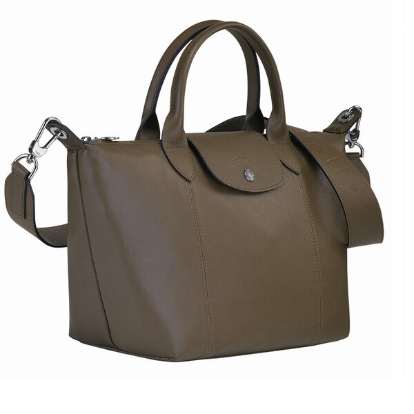 longchamp cuir khaki