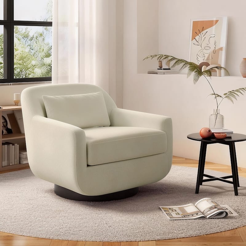 Modern Chenille 360-Degree Swivel Chair Accent Chair