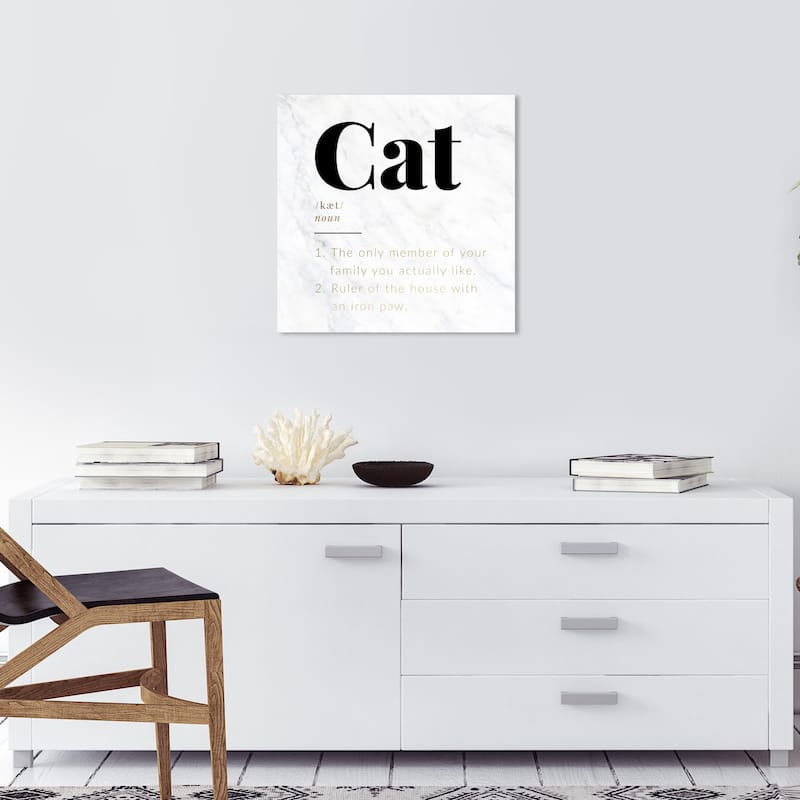 Wynwood Studio Canvas Animals Cat Definition Black and Glam Wall Art Canvas Print - 20 x 20