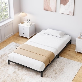 Metal Bed Frame Sturdy Platform Bed Frame No Box Spring - Bed Bath ...