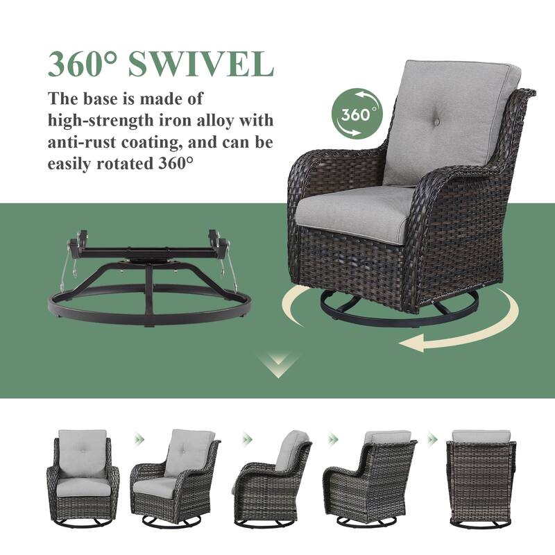 Gymojoy 7 Piece Outdoor Sofa Swivel Rocker Chairs Set
