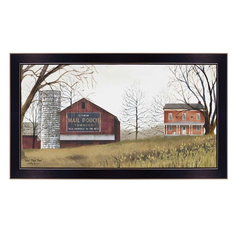 TrendyDecor4U Traditional "Mail Pouch Barn" Framed Print Wall Art by Billy Jacobs