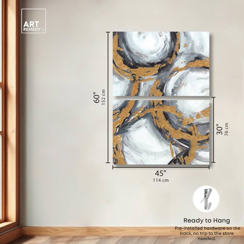 Love Circles Canvas Set of 2 by Art Remedy, Gallery Wrapped