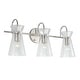 preview thumbnail 5 of 8, 3-light 24-inch Bath/ Vanity Fixture w/ Clear Half-Crackle Tapered Glass