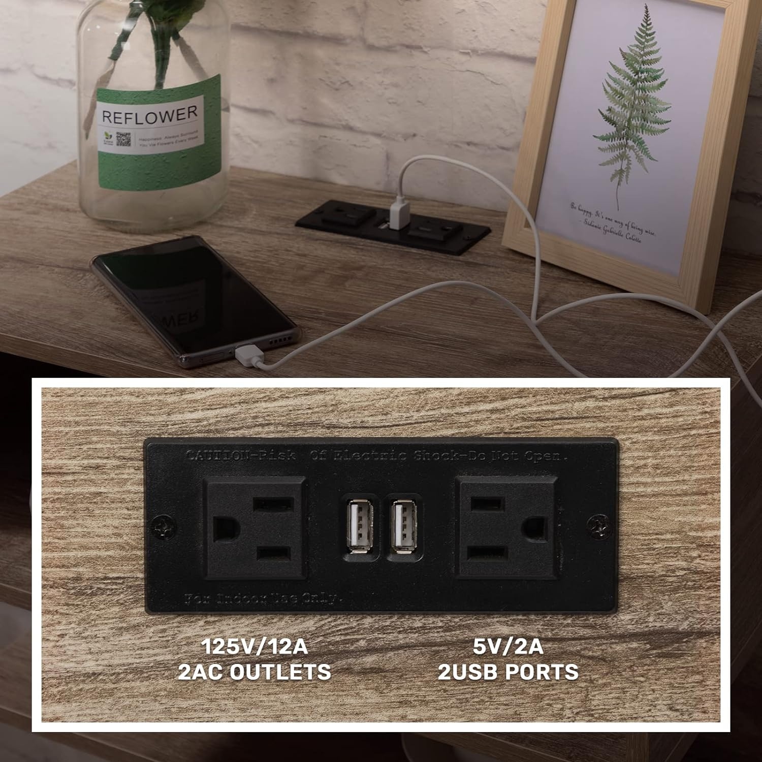 Floating Nightstand Set Of 2 With Charging Station, Floating Night Stand