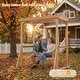 preview thumbnail 12 of 10, Solid Cedar Wood Pergola Swing, 2-Person Outdoor Wooden Swing Bench with Frame, Heavy Duty Patio Arbor Swing