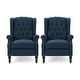 preview thumbnail 15 of 34, Walter Tufted Fabric Recliners (Set of 2) by Christopher Knight Home