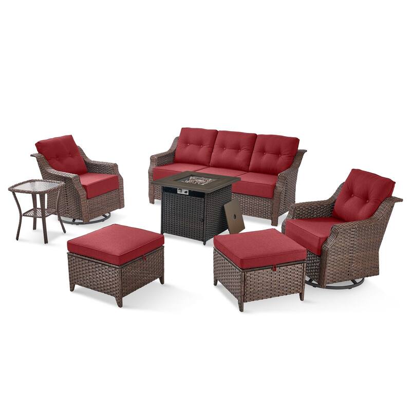 Outdoor Furniture Set with Propane Gas Fire Pit Table