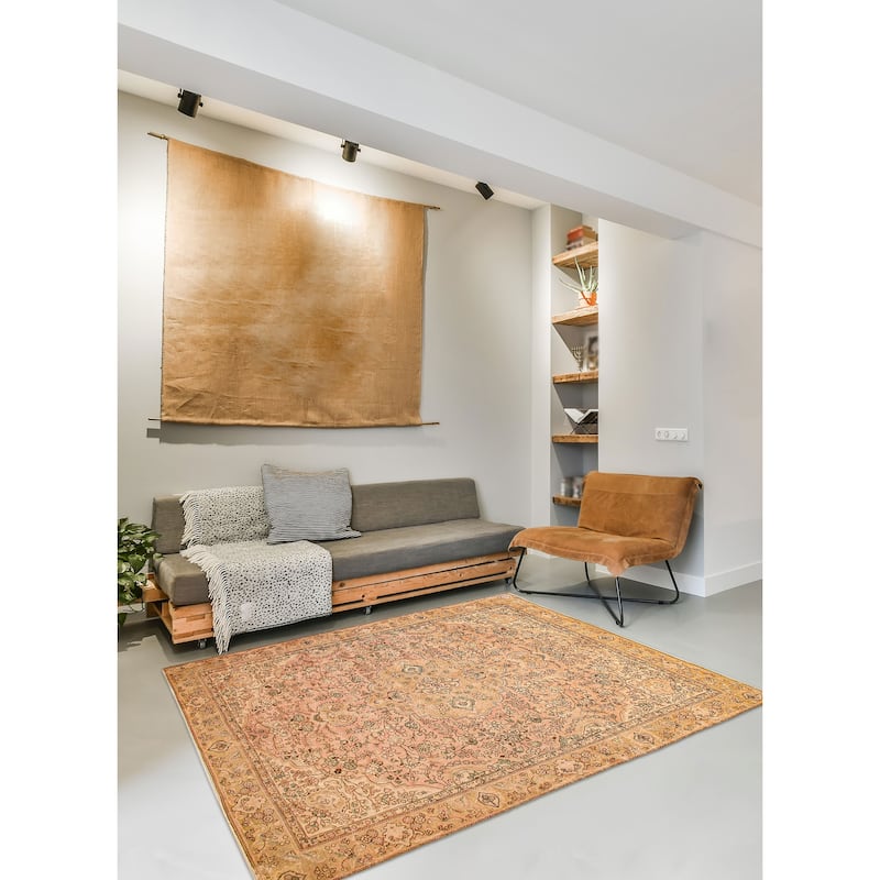 ECARPETGALLERY Hand-knotted Antalya Vintage Light Pink Wool Rug - 9'6 x 12'2