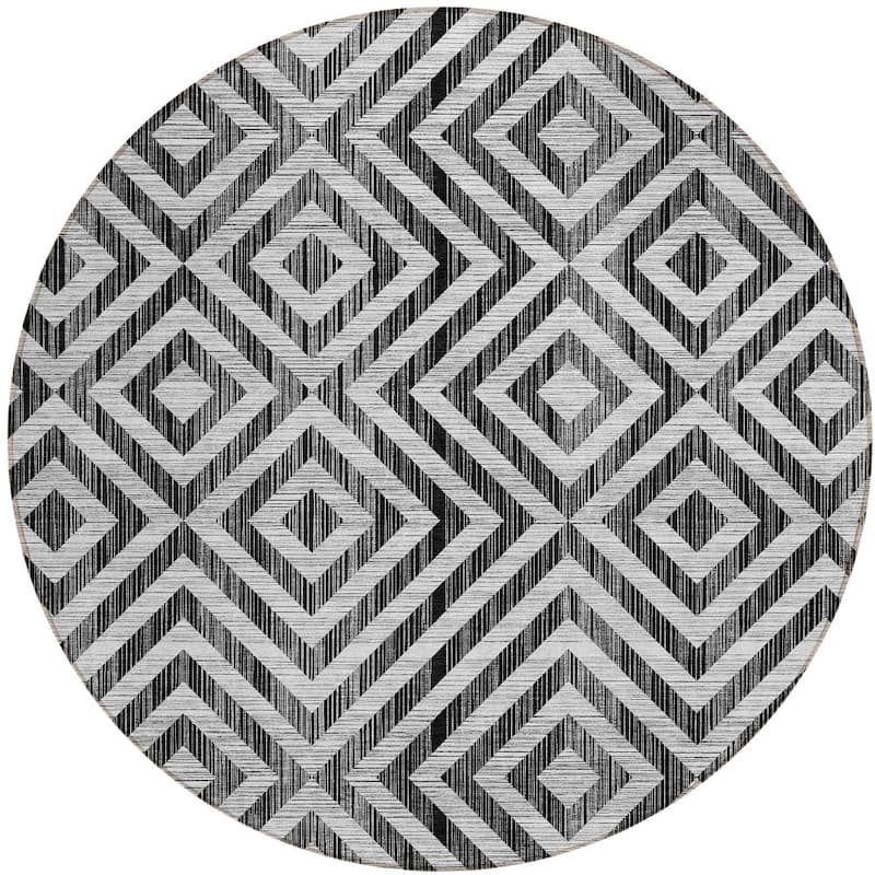 HomeRoots Geometric Transitional Rectangle Outdoor Rug