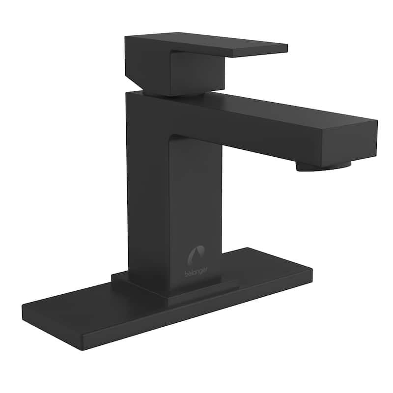 Belanger Single Handle Bathroom Faucet with Drain, Matte Black