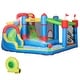 preview thumbnail 2 of 7, Outsunny 6-in-1 Inflatable Water Slide, Kids Castle Bounce House Includes Slide, Trampoline, Pool, Water Gun, Climbing Wall