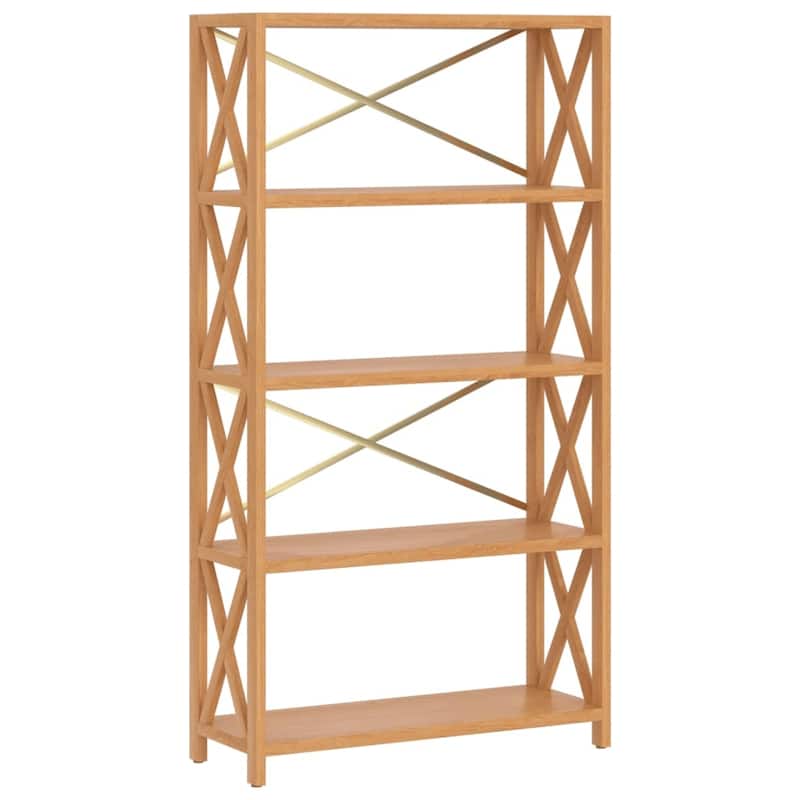 vidaXL 4-Tier Shelf 6.7"x11.8"x44.1" Solid Wood Oak