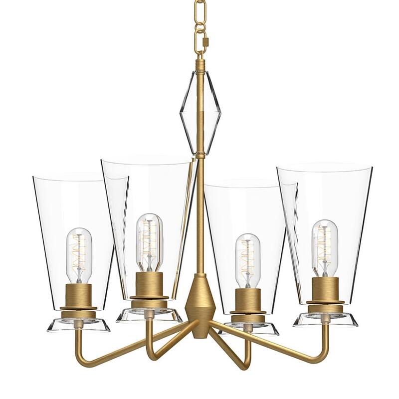Alora Lighting CH570423CL Salem 4 Light 23" Wide Chandelier with Clear - Brushed Gold