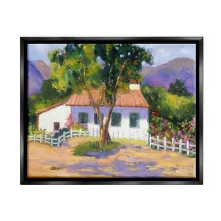 Stupell Cottage Nature Painting Framed Floater Canvas Wall Art Design ...