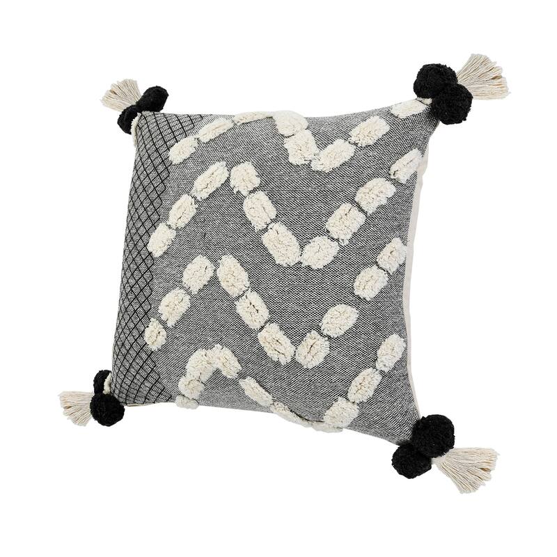 Sevita Gray Zeal Pom Throw Pillow