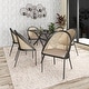 preview thumbnail 26 of 54, Urbane Modern Stylish Dining Chair with Vinyl Fabric Seat and Wicker Back for Dining Room & Kitchen, Set of 4