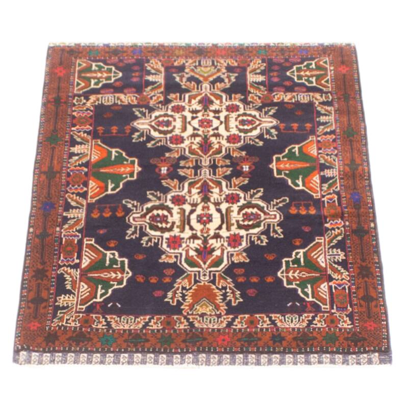 Teimani Navy Rug 2'9" x 4'4" - 2'9 x 4'4
