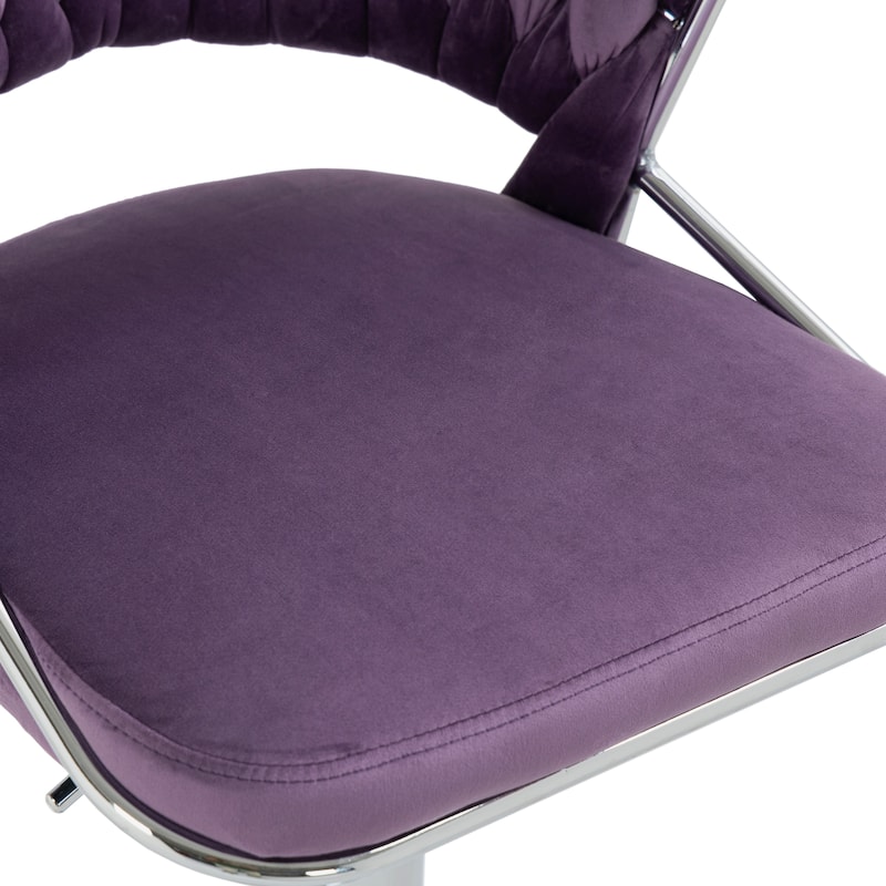 Set of 4 Modern Velvet Adjustable Bar Stools with Backs