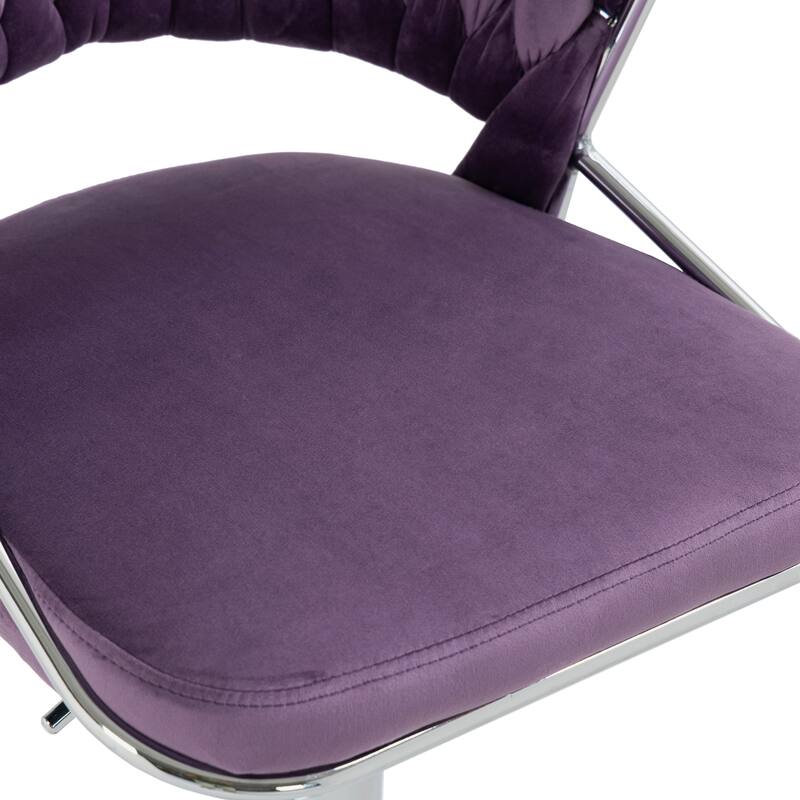 Modern Velvet Counter Bar Stools with Backs(Set of 2)