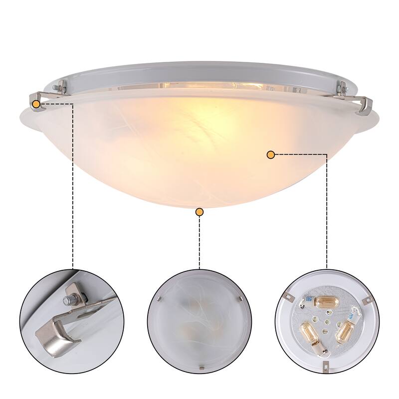C Cattleya Flush Mount Ceiling Light with Clouded Glass