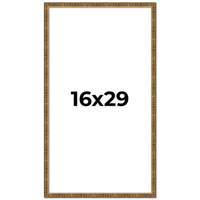 16x29 Frame Gold Kingsley Distressed Solid Wood Picture Frame Width