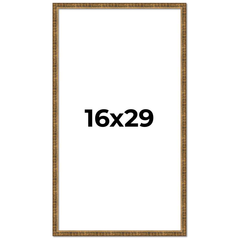 16x29 Frame Gold Solid Wood Picture Frame - Complete Modern Photo