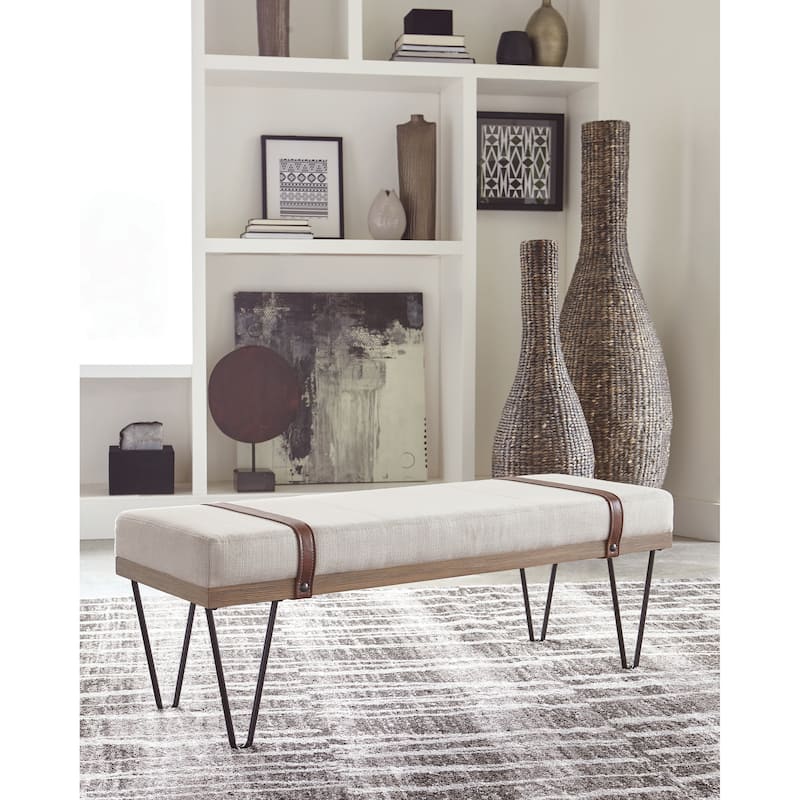 Karis Beige Upholstered Bench