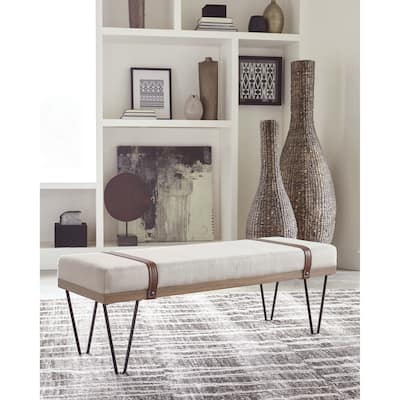 Karis Beige Upholstered Bench