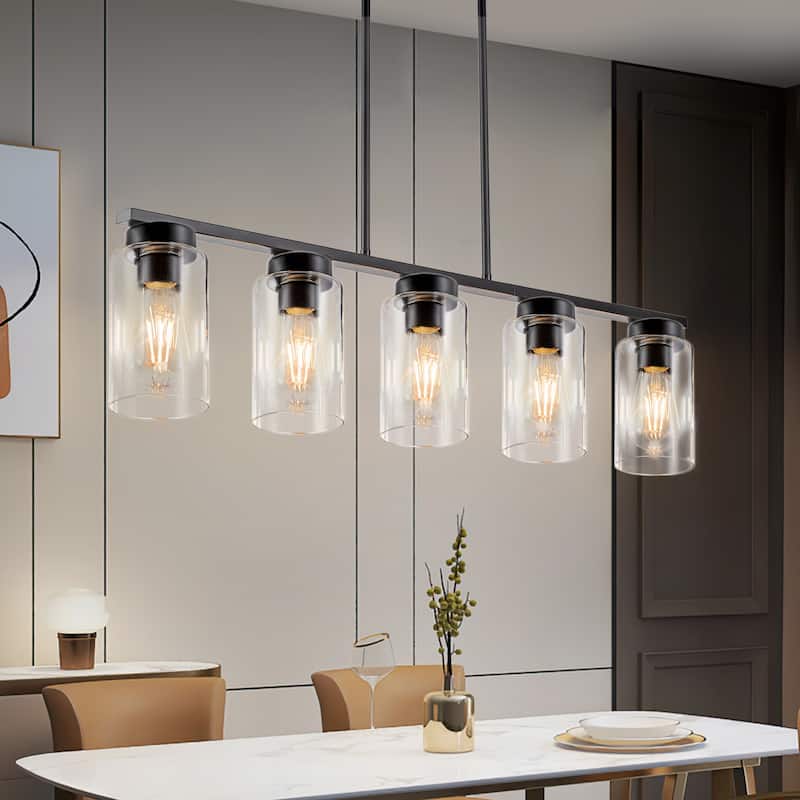 5-Light Linear Chandelier Kitchen Island Lighting Dining Room Light
