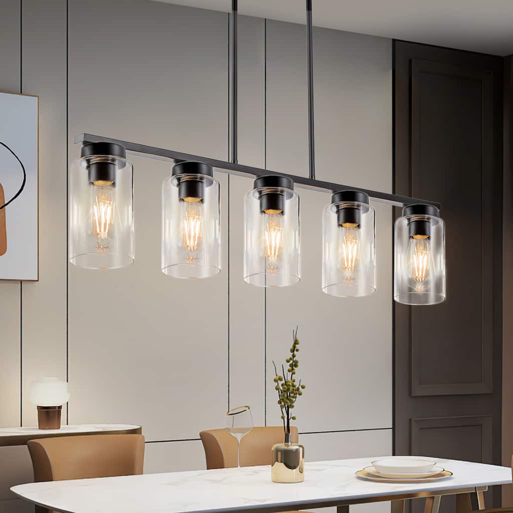 5-Light Linear Chandelier Kitchen Island Lighting Dining Room Light