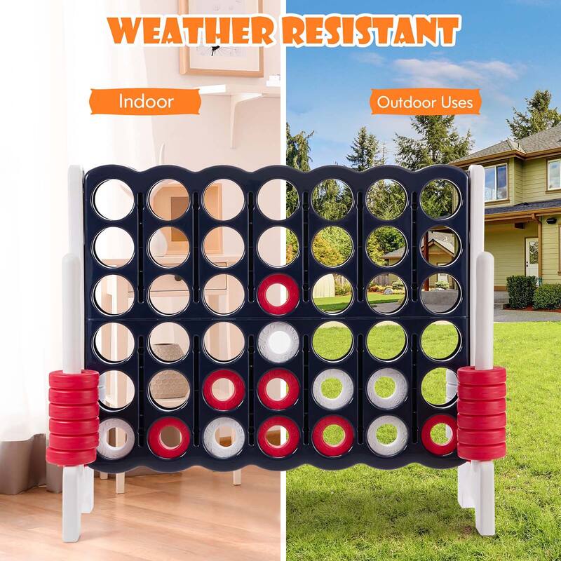 Gymax 4 in A Row Jumbo 4-to-Score Game Set Kids Adults w/ 42 Jumbo