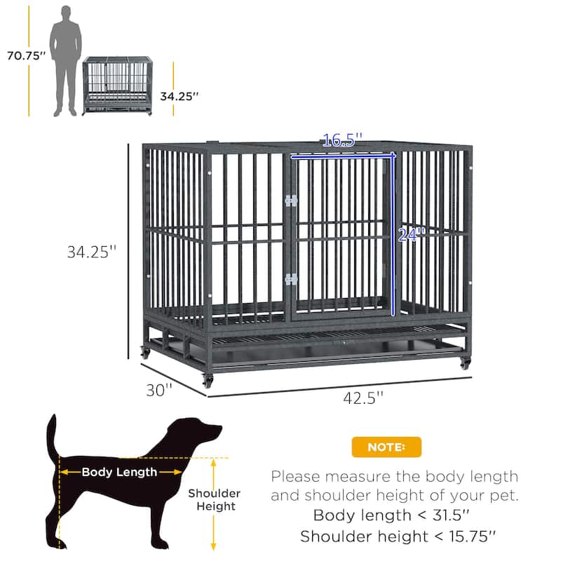 Heavy Duty Dog Crate Metal Cage Kennel