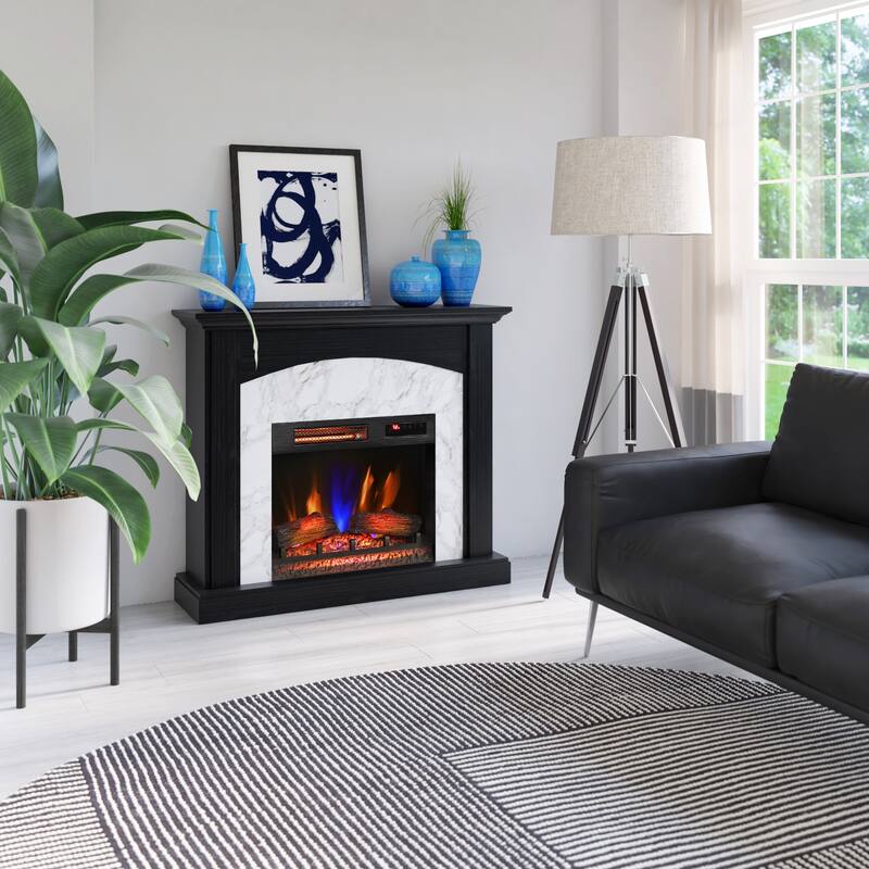 duraflame® Electric Fireplace Wall Mantel, Faux Marble